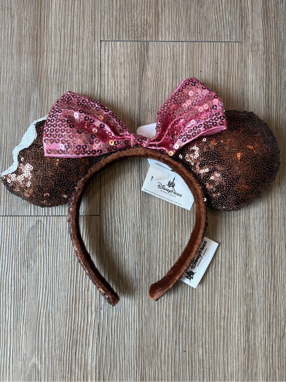 NWT Authentic Disney Chocolate Ice Cream Bar Bite Minnie Ears Headband 2018